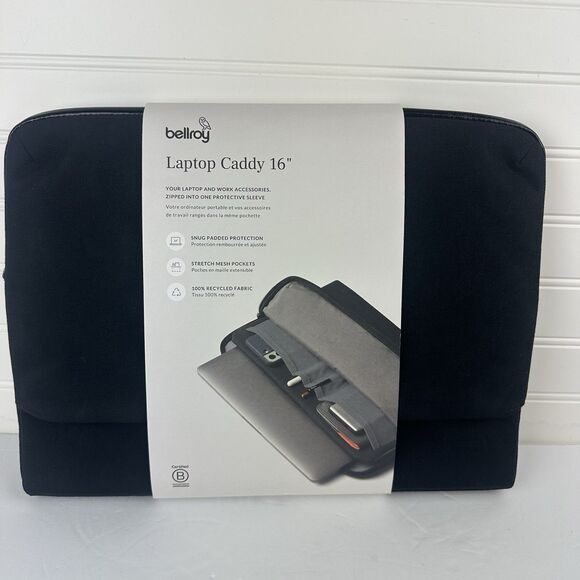 Bellroy Laptop Sleeve Caddy 16" Protective Black Case Cover NEW Branded Logo - Picture 1 of 6
